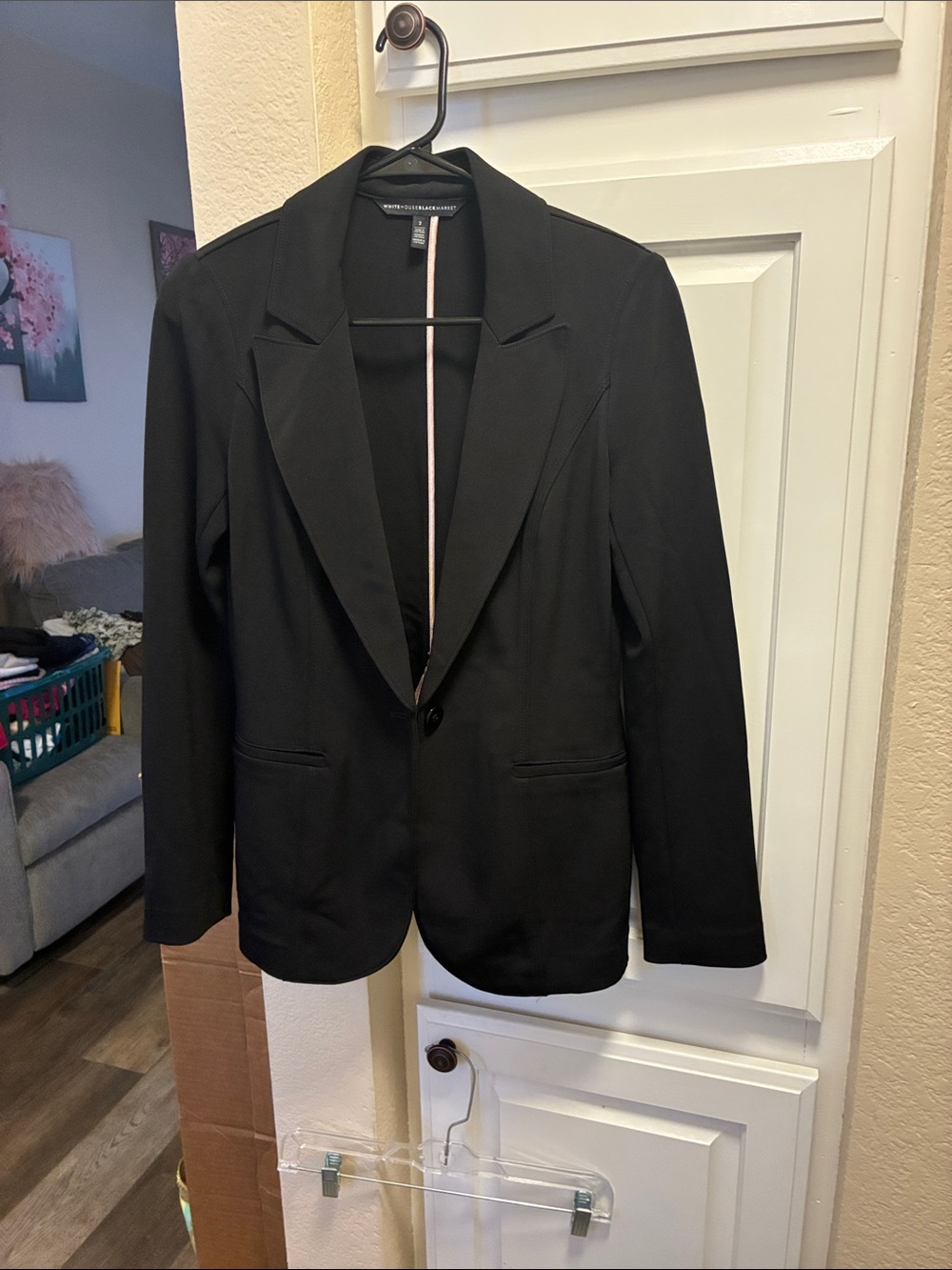 White House Black Market Black one button blazer - Picture 3 of 8